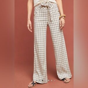 Anthropologie Windowpane Trousers, Size 10